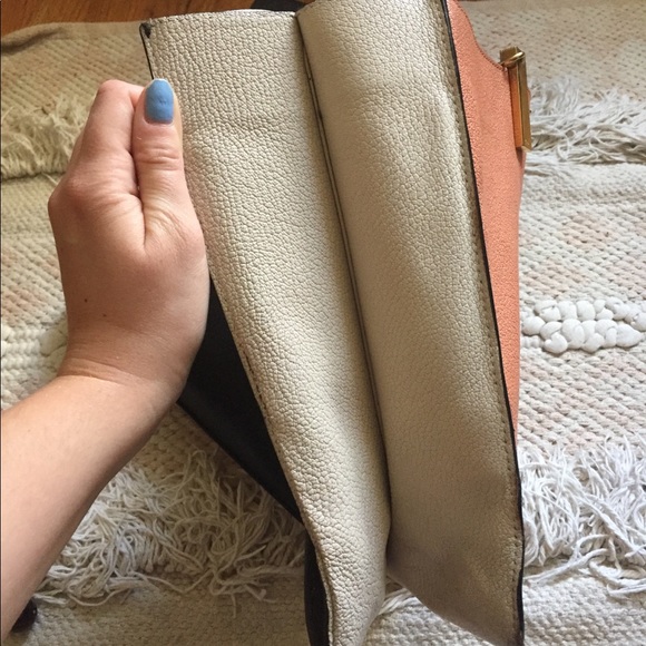 Authentic Chloe Black Orange Colorblock Chain Tote - Picture 3 of 8